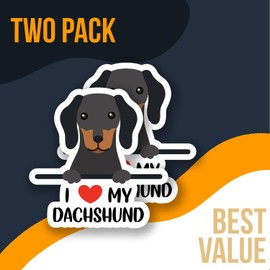 Cute Dachshund Sticker - I Love My Dachshund - Dog Lover Sticker - Pet Owner Decal - Fun Laptop Sticker - Water Bottle Sticker - 5" Vinyl Sticker - AAS0479