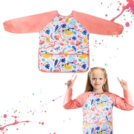 BETESSIN Children's Painting Apron for Children 2 - 8 Years - Size M (for Height 90 - 140 cm) - Ideal for School, Household and as a Gift Idea for Back to School, Sloth