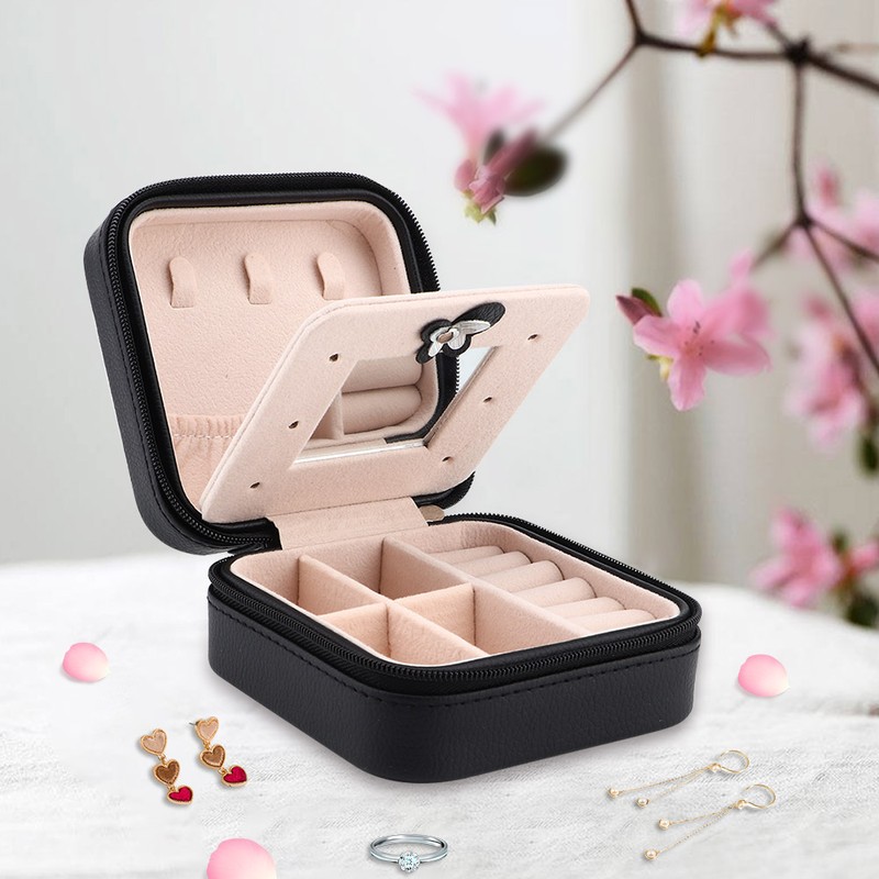 Gift Jewelry Box Travel Portable Storage Case For Earring Necklace