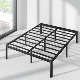 ZINUS Van 16 Inch Metal Platform Bed Frame, Steel Slat Support, No Box Spring Needed, Easy Assembly, Black, Queen