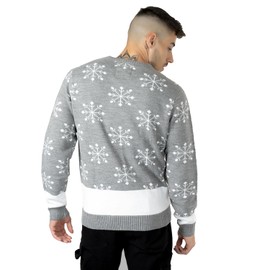 NOROZE Mens Womens Unisex Premium Novelty Knitted Long Sleeves Crew Neck Christmas Sweaters Elf Jumpers (XL, Grey)