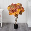 Nearly Natural 3ft. Autumn Umbrella Ficus Tree, Plastic, Iron Wire,