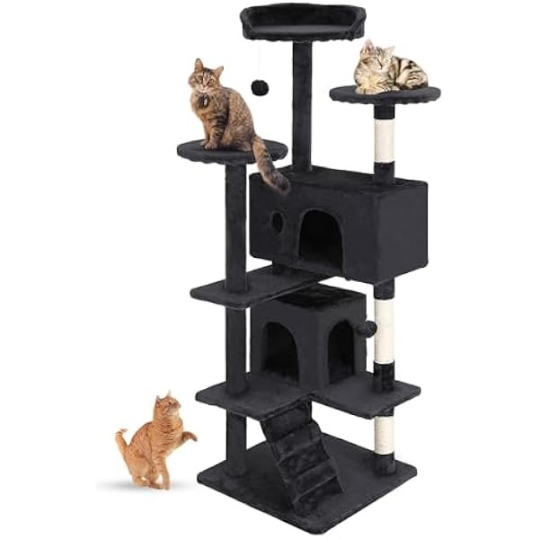 FDW Cat Tree 54in Cat Tower Multi-Level Durable Cat Scratching