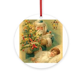 CafePress Christmas Santa Claus Pendant Or Round 4" MDF Holiday Ornament