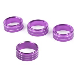 AuTK Aluminum Alloy Interior Upgrade Kit for 2018-2025 Jeep Wrangler JL/JLU & Gladiator JT - HVAC Knob & Light Switch Covers Only (4-Piece Set, Purple)