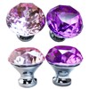 Becho 12 Pieces 3cm Crystal Knobs for Drawer Cupboard Crystal