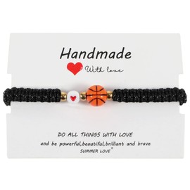 Tyqour Basketball Bracelet Gifts for Teen Men Women Black Basketball Gifts Adjustable Cool Basketball Gift Basketball Party Favors Graduation Birthday Gifts for Teams Players Brother(Basketball)