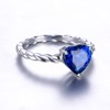 Merthus 8x8mm Heart Shape Simulated Blue Sapphire 925 Sterling Silver