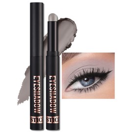 Erinde Waterproof Cream Eyeshadow Stick, Matte Nude Eye Shadow Sticks, Longwear Blendable High Pigmented, Neutral Eye Shadow Sticks Matte for Older Eyes, Smokey Eyeshadow Pencil Crayon, 21 Gray Brown