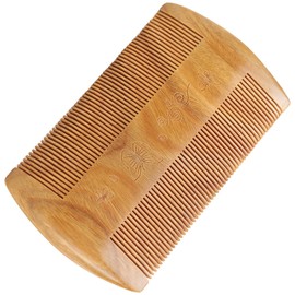 Healeved Men Beard Care Comb Double Row Design for Easy Grooming Beard Oil Distribution Sandalwood Travel-friendly Tool