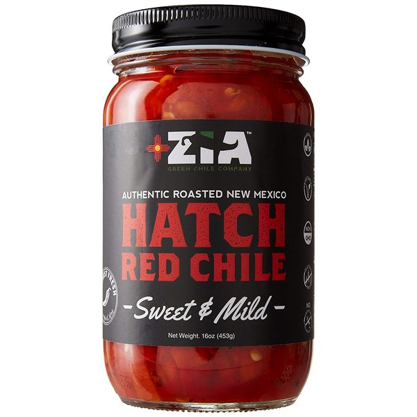 Original New Mexico Hatch Red Chile By Zia Green Chile Company - Delicious Flame-Roasted, Peeled & Diced Southwestern Certified Red Peppers For Salsas, Stews & More, Vegan & Gluten-Free - 16oz
