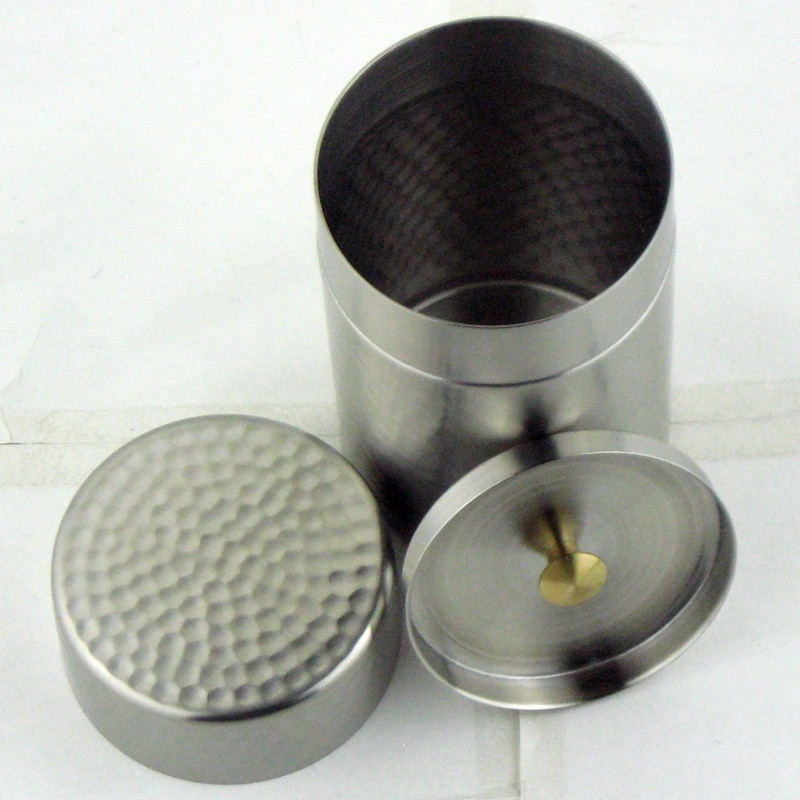 Nagao 18-8 Stainless Steel Tea Canister, Small, Diameter 6.5×Height 11cm,