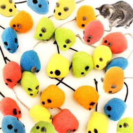 Youngever 20 Pcs Cat Toys, Catnip Mice, Cat Mouse Toys, Catnip Cat Toys, Interactive Play for Cat, Puppy, Kitty, Kitten (Color)