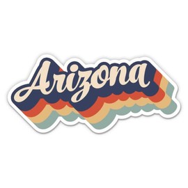 Squiddy Arizona Retro Letters Style - Vinyl Sticker Decal for Phone, Laptop, Water Bottle (3" Wide)