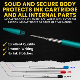 BASTION Luxury Slim Bolt Action Pen, Lightweight Aluminum EDC Pen with Fine Tip, Professional Ballpoint Pen for School and Work - Seafoam