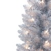 Puleo International 4.5 ft Pre-Lit Silver Tinsel Artificial Tree 170