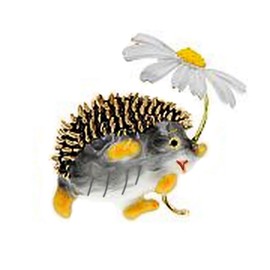 GFM® Hedgehog Brooch with Umbrella - (Black White)-(Brch-HH-UMB-KLSFD)