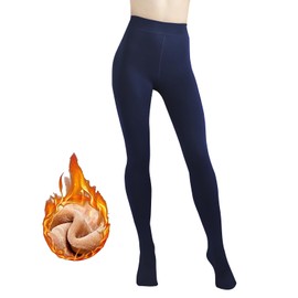 G&Y Fleece Lined Tights for Women -200D Therma Leggings Opaque Warm Winter Pantyhose,Navyblue S