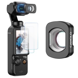 CAMOLO Wide-Angle Lens for DJI Osmo Pocket 3,Magnetic Attachment, Multi-Coated HD Optical Glass,Expanded FOV of 112° Action Camera Lens