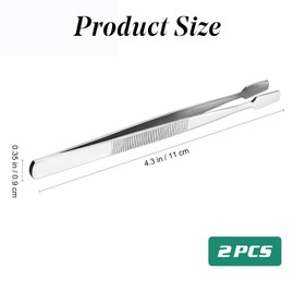 2Pcs Stamp Tweezers Flat Paddle End Style Stamp Tongs Curved Stainless Steel Philately Stamps Collector Tools (Silver)