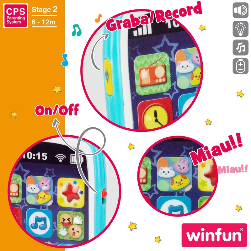 winfun 000740-NL Spielzeug-Smartphone Fun Sounds für Babys & Kinder