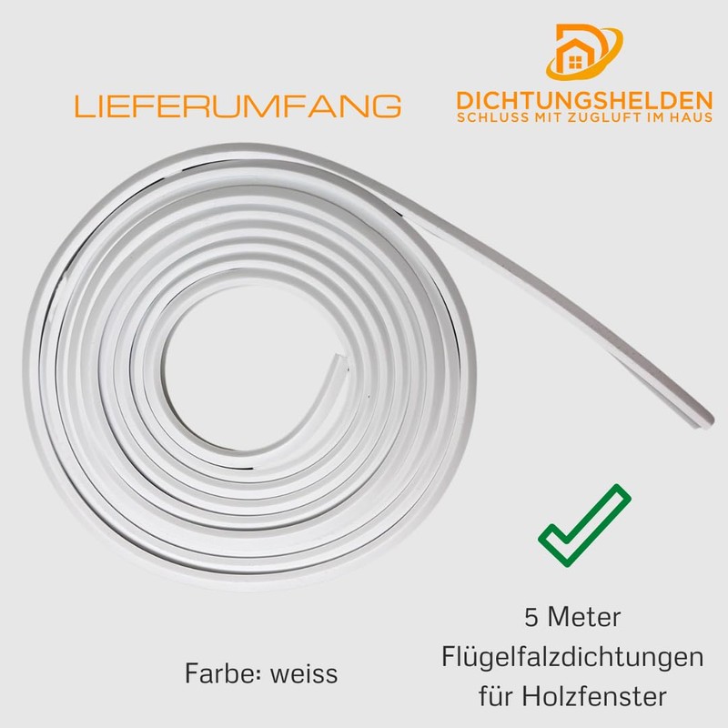 Premium White Sash Fold Seal for Wooden Windows - 5
