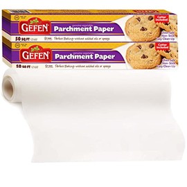 Gefen Genuine Parchment Baking Paper, (12"x50' =50 Square Feet) Great for Oil Free Baking, Oven safe, Non Stick, Cutter Included, Vegan Friendly, Certified Kosher for Passover