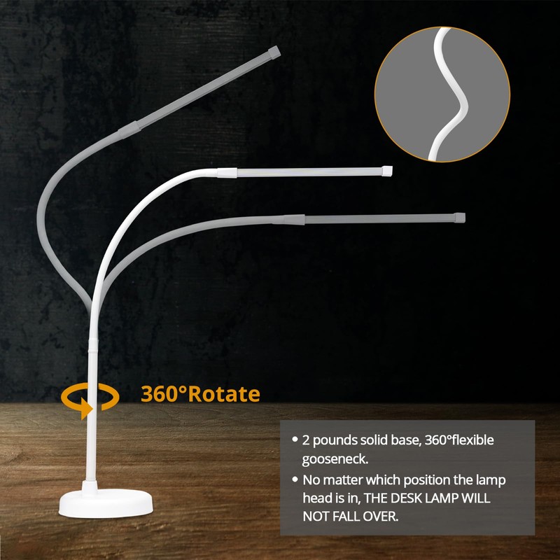 CIVHOM LED Desk Lamp, Swing Arm Architect Task Lamp with