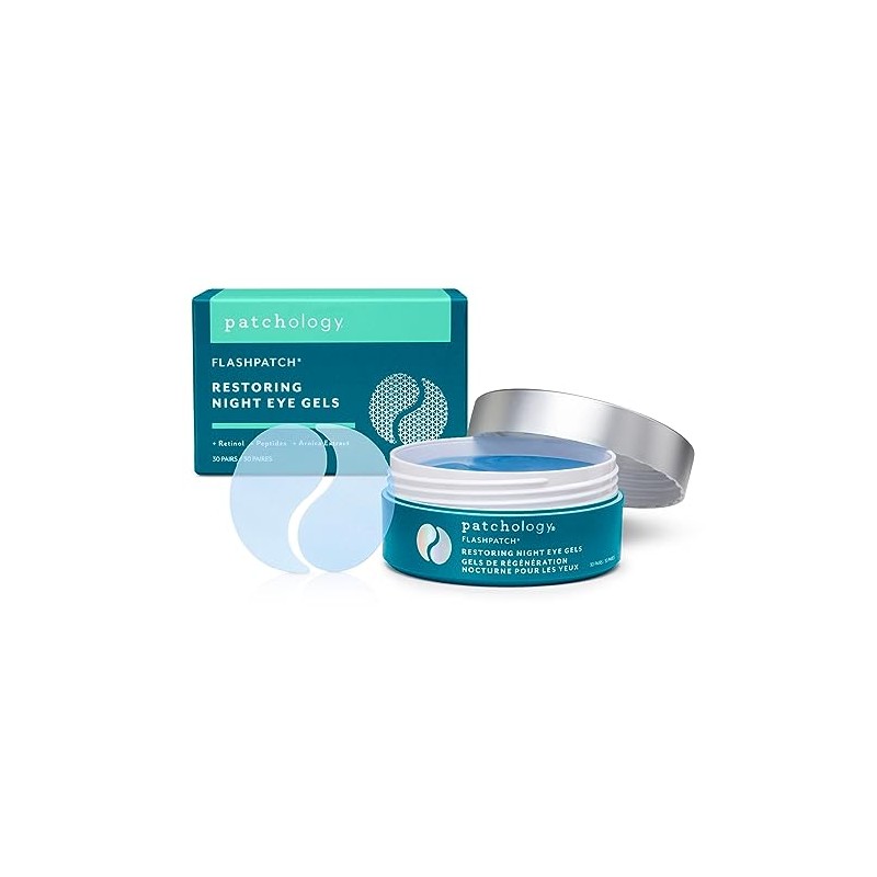 Patchology FlashPatch Restoring Night Eye Gels para ojeras, 30 unidades