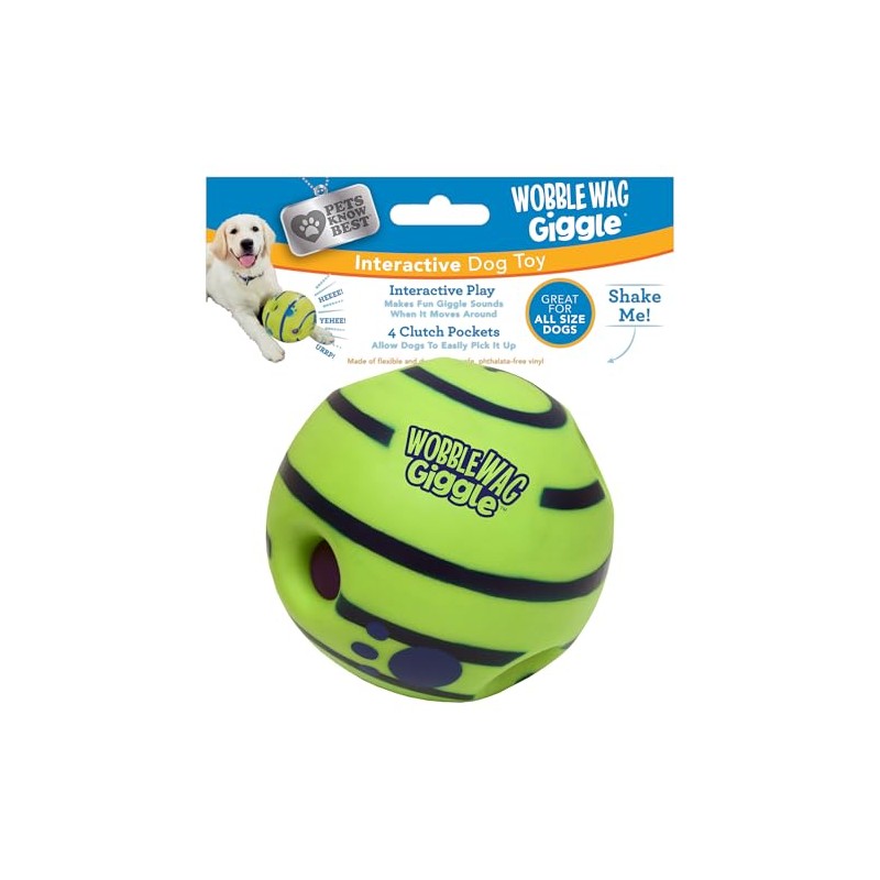 Wobble Wag Giggle Pelota, Juguete Interactivo para Perros, Divertidos Sonidos