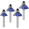 4 Pieces 6 mm Shank 45 Degree Chamfer Cutter Carbide