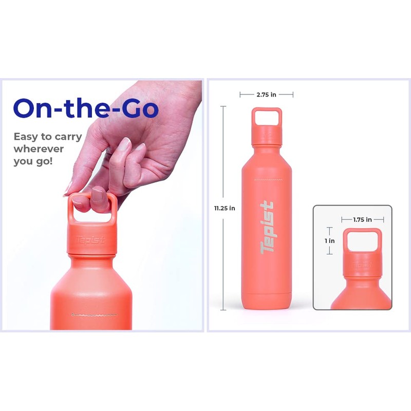 Tepist TwentyO 20oz Stainless Steel Bottle Compatible with Sodastream Machines