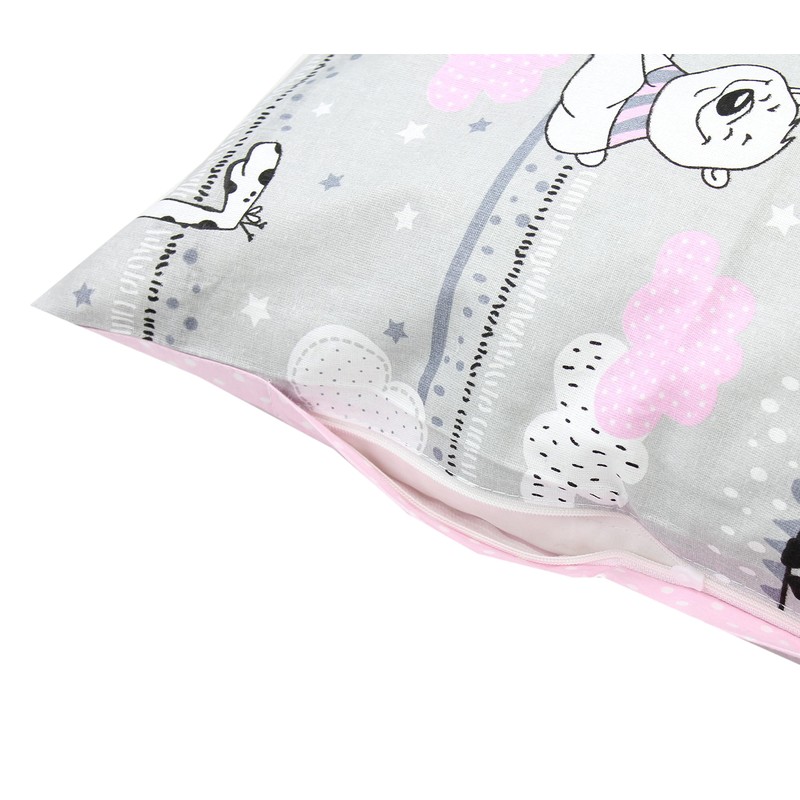 TupTam Children's Decorative Pillow Case Double Sided Design, Bear Pink,