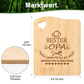 Tulolvae Opa Geschenk, Bambus Schneidebrett Geschenke für Bester Opa zum Geburtstag Weihnachten Ostern, Geburtstagsgeschenk Vatertagsgeschenke für Opa Von Enkel