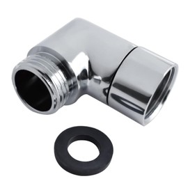 ANBOO 90 Degree Hand Shower Adapter, 1/2 Inch Shower Arm Angle Connector Made of Solid Brass with Seal, for Hand Showers Wall Showers Shower Filter Connection (Silver)