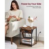 VASAGLE End Table with Charging Station, Small Side Table for