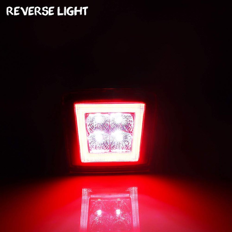 GTINTHEBOX Red Lens Led Rear Fog Brake Light Kit for