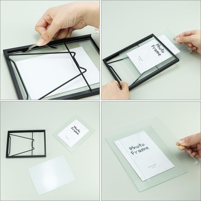 QWORK® 2 Pieces 15 x 20 cm Glass Picture Frame,