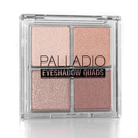 Palladio Eyeshadow Quads, mate mezclable pigmentado aterciopelado, acabados metálicos y brillantes, fórmula cremosa, paleta de sombras de ojos cuádruples de cuatro vías, Ballerina