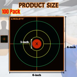 Likelety 6 Inch 100 Pack Splatter Targets, Multiple Colors Paper Target for Shooting Practice