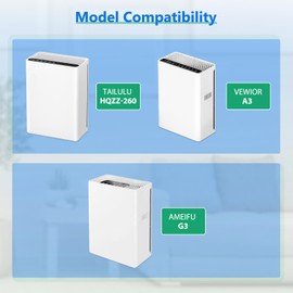 2 Pack G3 Filter Compatible for AMEIFU G3 Sferf-30(FXAP2W), for VEWIOR A3 Air Pur-ifier Air Cleaner Puri-Fier, for Tailulu HQZZ-260 Air Purifi-er, 3-in-1 H13 True HEPA Air Cleaner Pet Care Filter