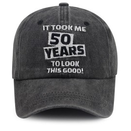 50th Birthday Gifts for Women Men, Funny Embroidered Vintage 1974 Party Decorations Baseball Cap, Adjustable Cotton 50 Years Old Hat, for Dad Mom Grandpa Grandma Aunt Uncle