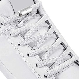 2 Pairs Shoelaces White Elastic No Tie Shoe Laces for Adults, Kids and Elderly, One Size Fit All for Shoes.
