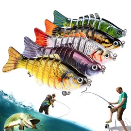 Wshxjzyay 5pack Swimming Bait, Swimming Fishing Lures, Multi Jointed Fishing Lure Making It Accessible for All Skill Levels