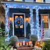 JMEXSUSS 2 Pack Blue and White Christmas Lights, 8 Modes