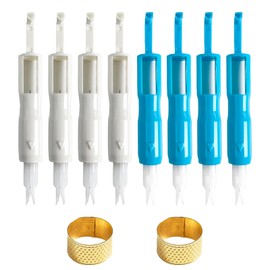8 Needle Threaders,Automatic Needle Threader,Needle Threaders Hand Sewing,with 2 Anti-Trap Rings,Simple and Convenient Operation,Suitable for Home Multi-Purpose Sewing Machines
