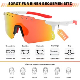 Fractoluxe Quick Glasses Men Women UV400 Polarised Cycling Glasses Sports Glasses Windproof Cycling Glasses Running Glasses Cycling Glasses for Golf Rave MTB Cycling Fishing Road Bike Sports Orange