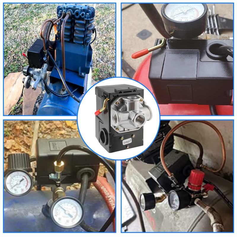 OAMCE Air Compressor Pressure Switch Replacement LF10-4H with 95-125 PSI