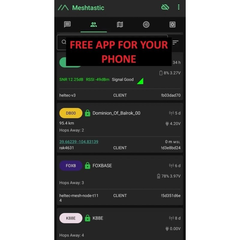 ESP Meshtastic Heltec V3 Nodes 915MHz LoRa – 3000mAh Battery,