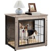 Topeakmart 27.5″ Dog Crate Furniture with Cushion Wooden Dog Crate